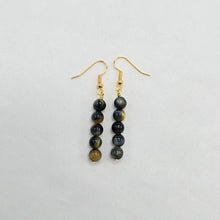 Load image into Gallery viewer, Golden Blue Tigers Eye Earrings