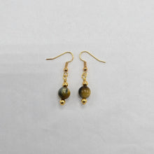 Load image into Gallery viewer, Golden Blue Tigers Eye Earrings