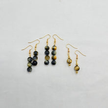Load image into Gallery viewer, Golden Blue Tigers Eye Earrings
