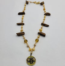 Load image into Gallery viewer, Bee and Crystal Necklace