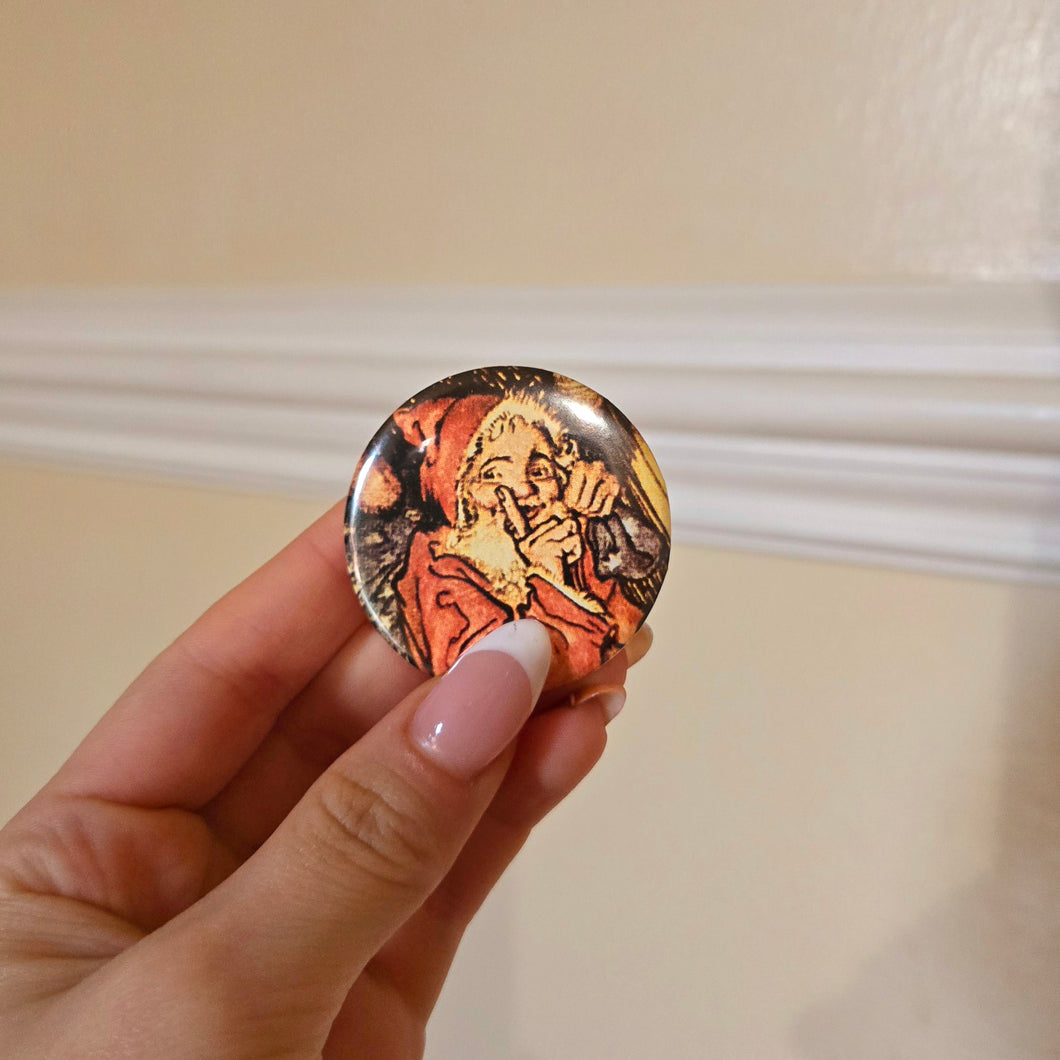 Santa Button Pin