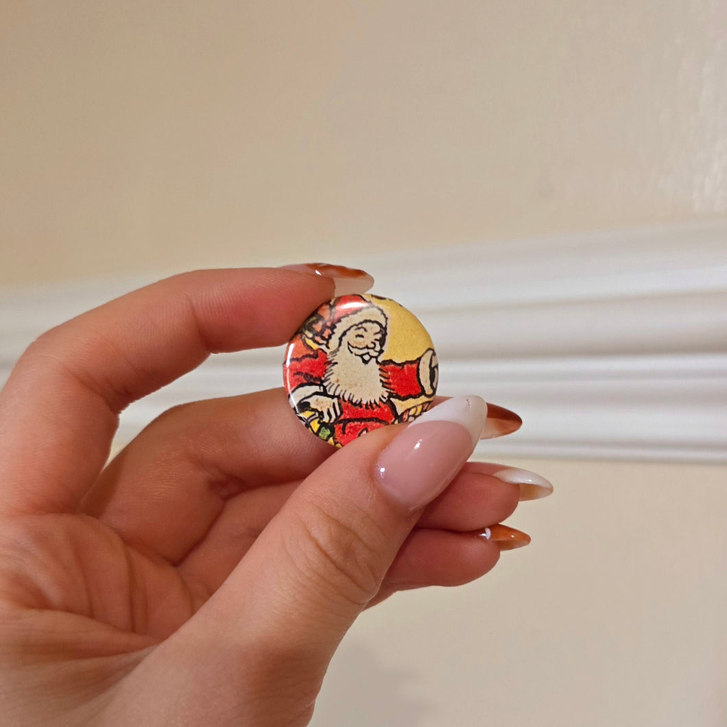 Santa Button Pin