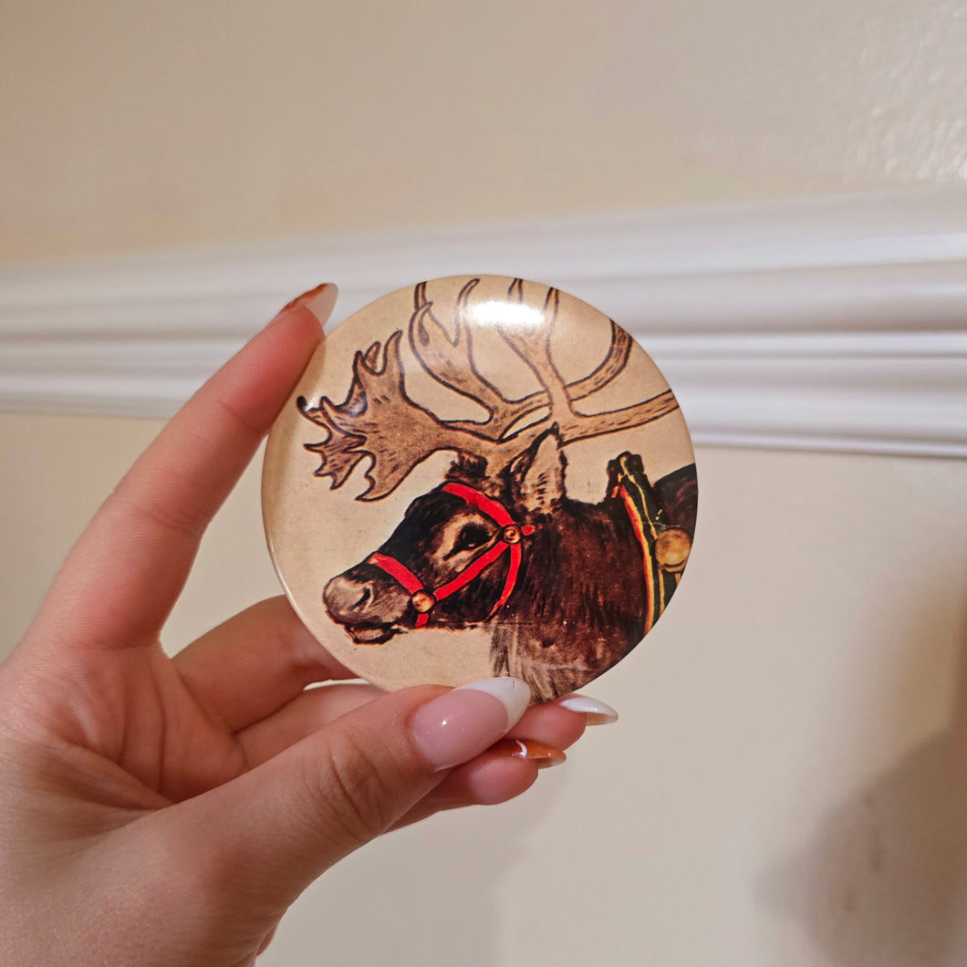 Reindeer Button Pin