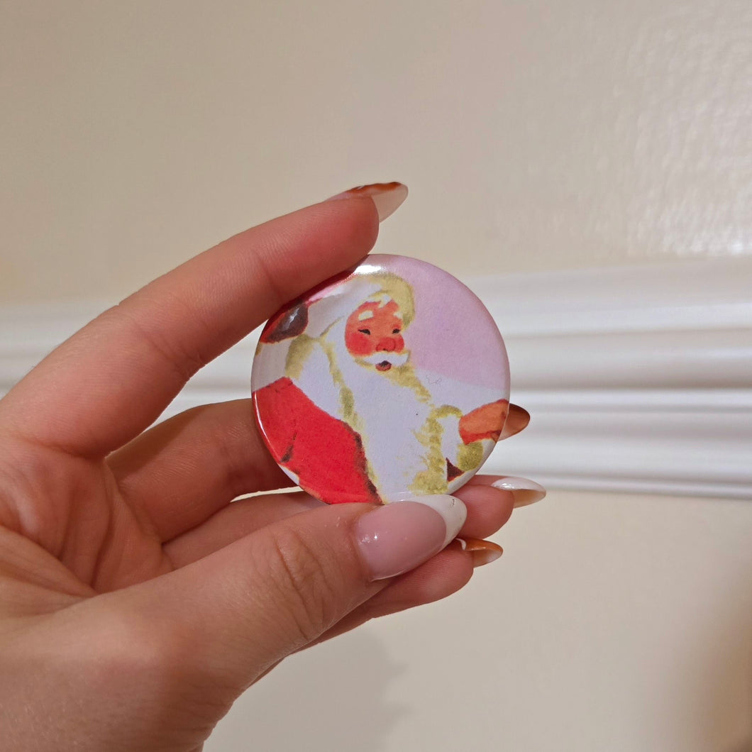 Santa Button Pin