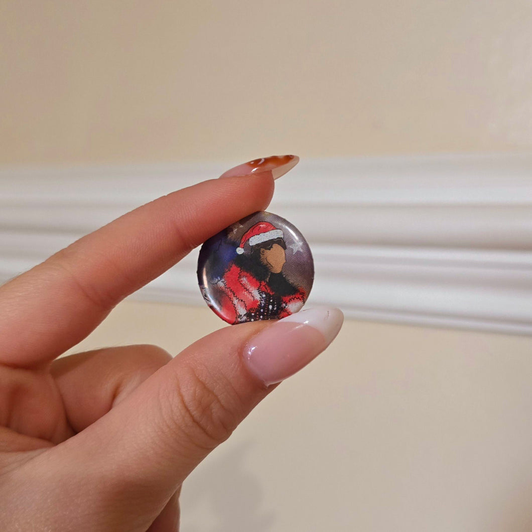 Santa Harry Button Pin