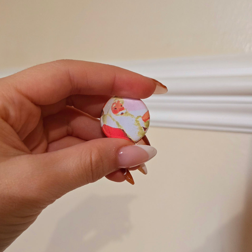 Santa Button Pin