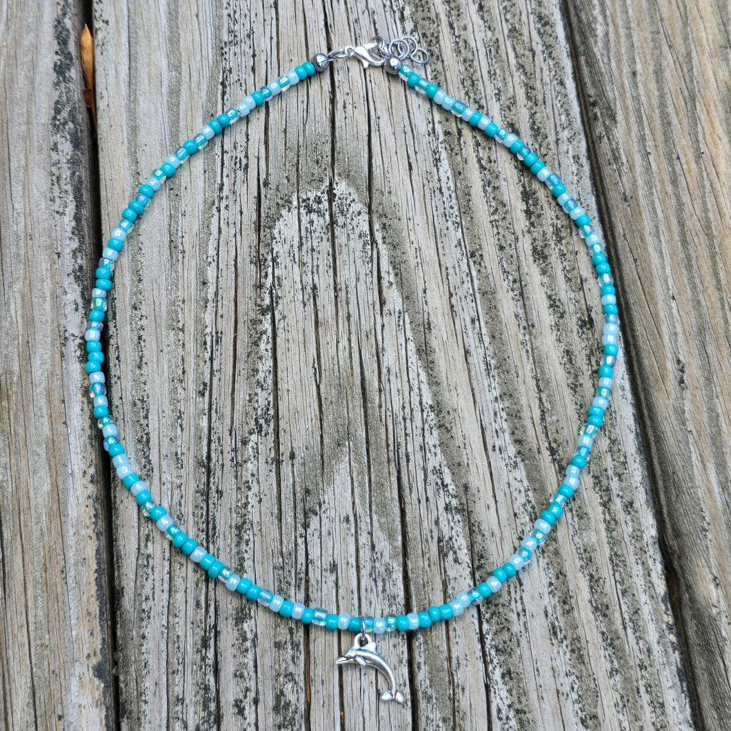 Dolphin and Seed Bead Necklace