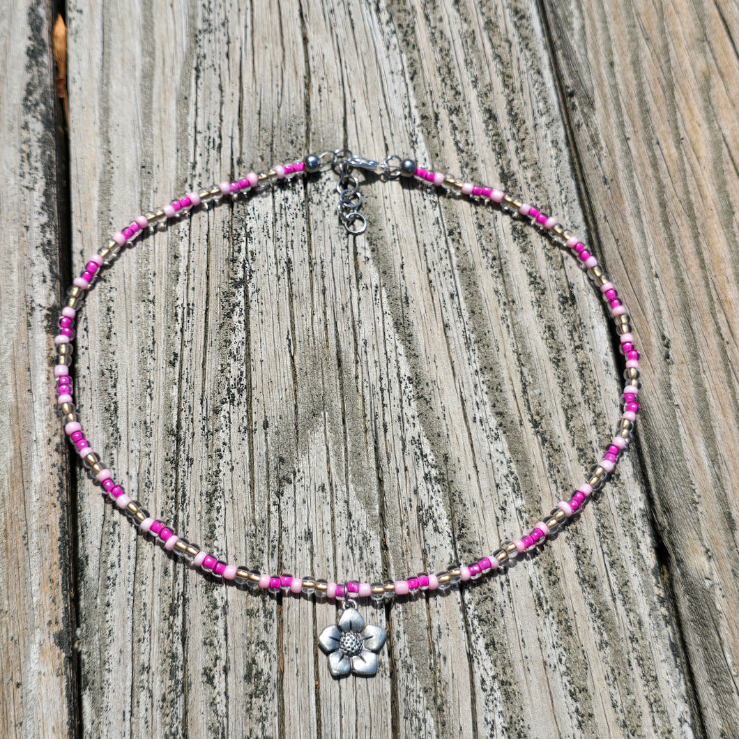 Flower and Seed Bead Necklace