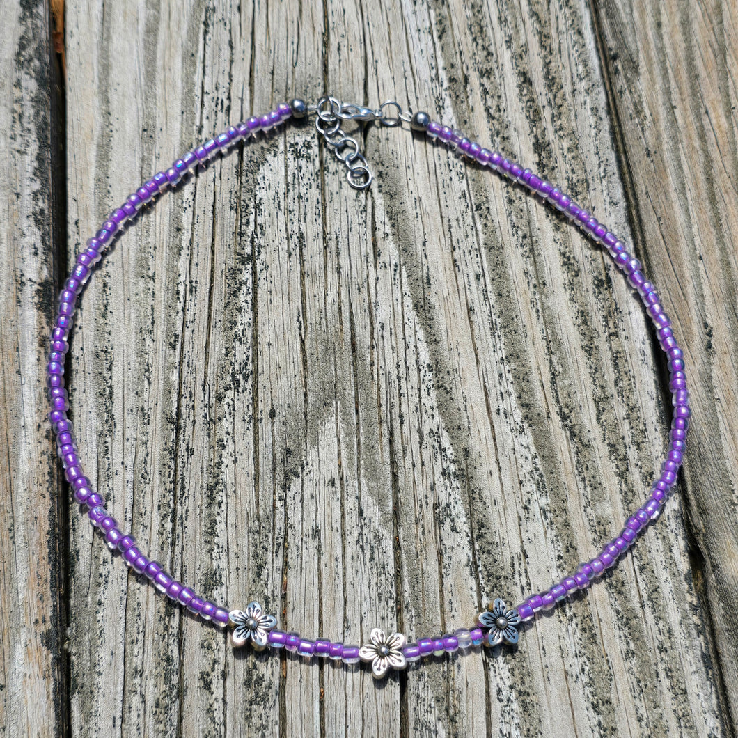 Flower and Seed Bead Necklace