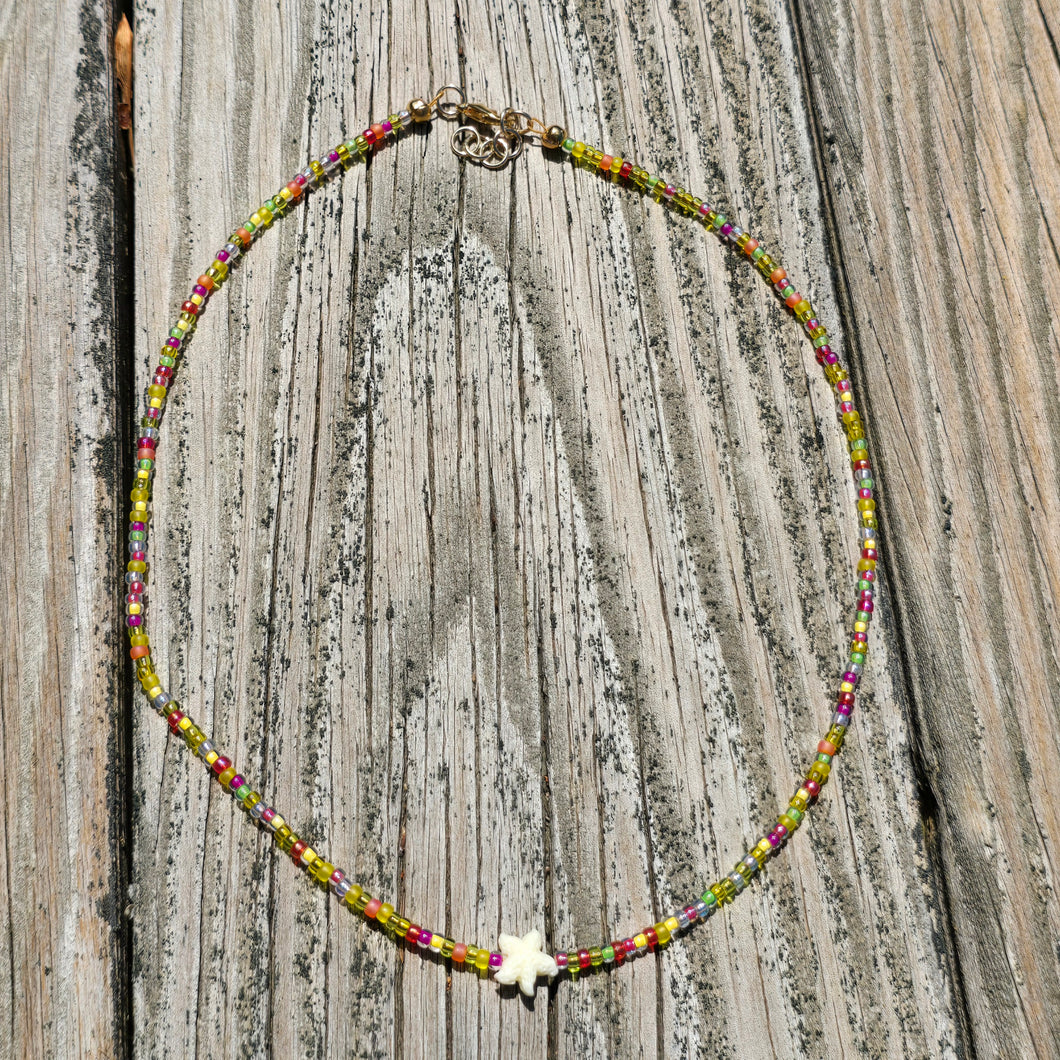 Sea Star and  Seed Bead Necklace