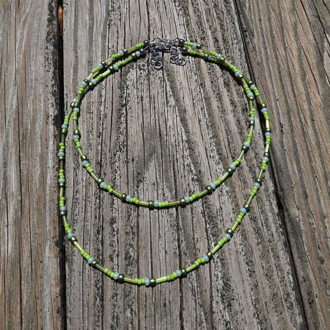 Green Seed Bead Necklace