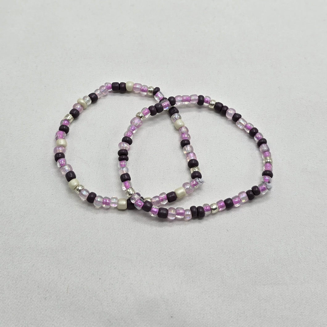 Mixed Purple Seed Bead Bracelet