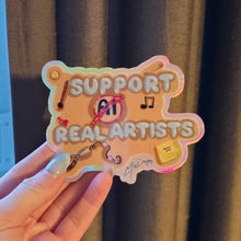Load image into Gallery viewer, Support Real Artists Holographic Sticker
