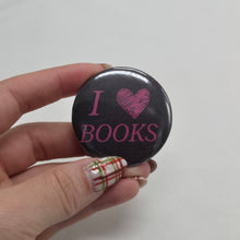 Load image into Gallery viewer, I <3 Books Button Pin
