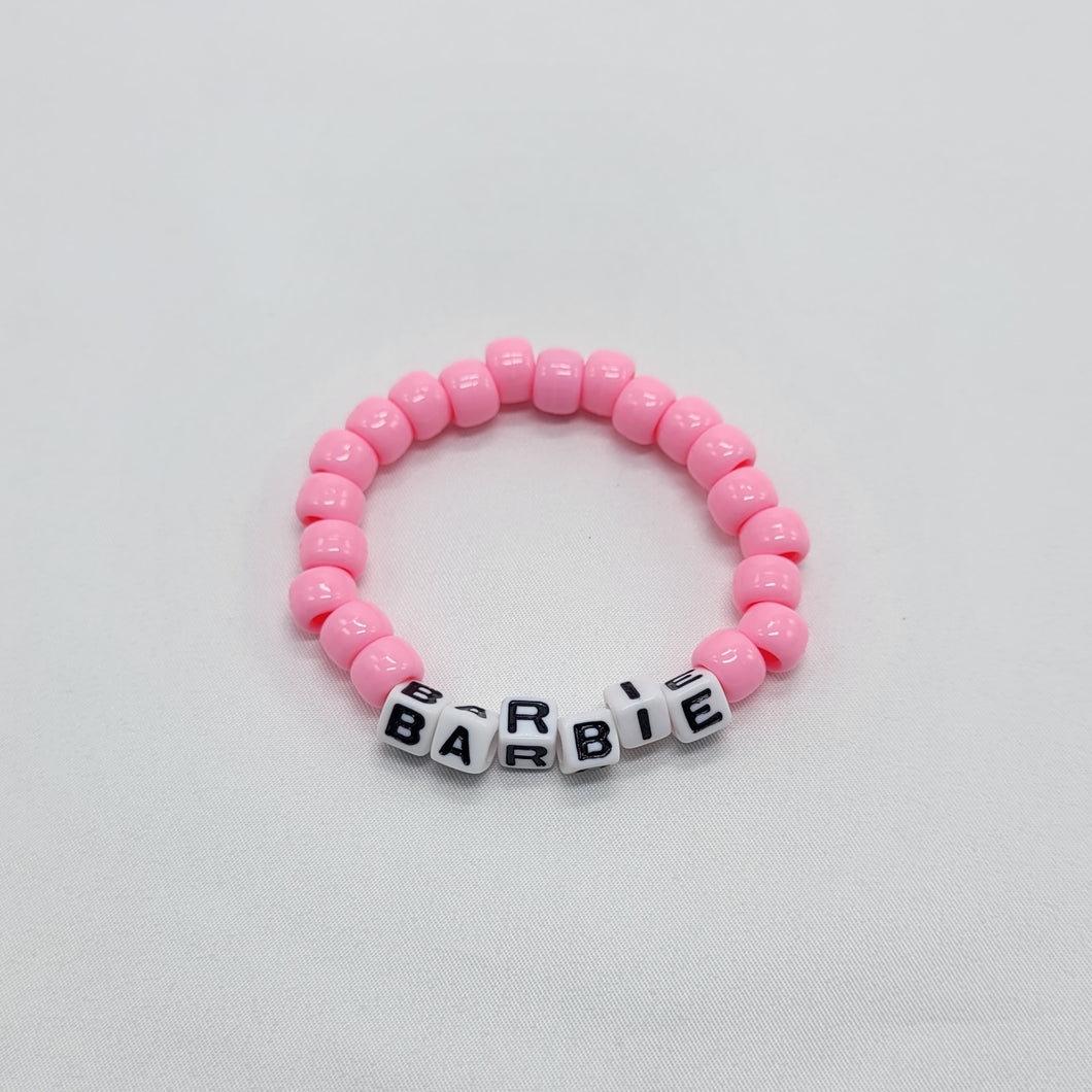 Pink Doll Pony Bead Bracelet