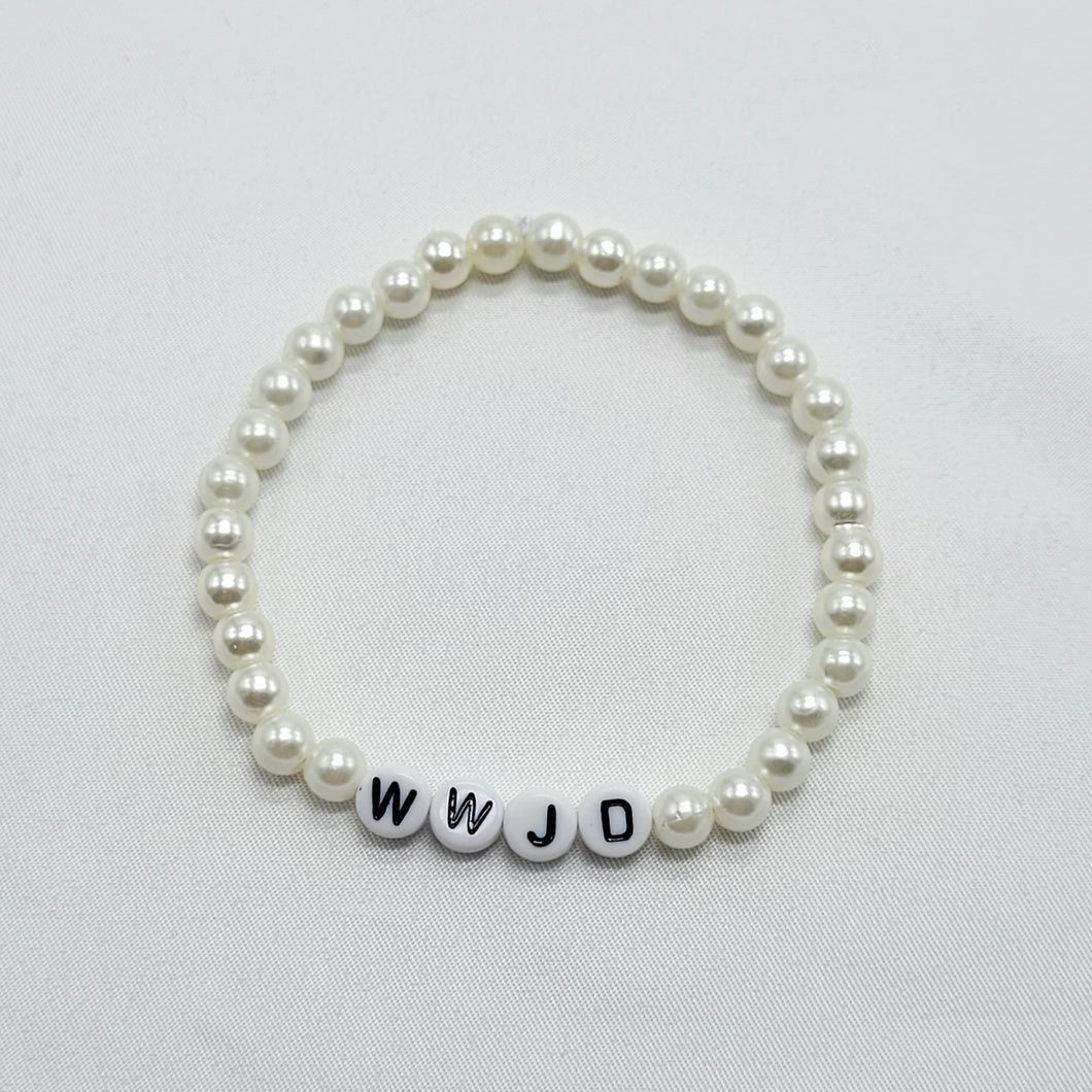 WWJD Pearl Bracelet