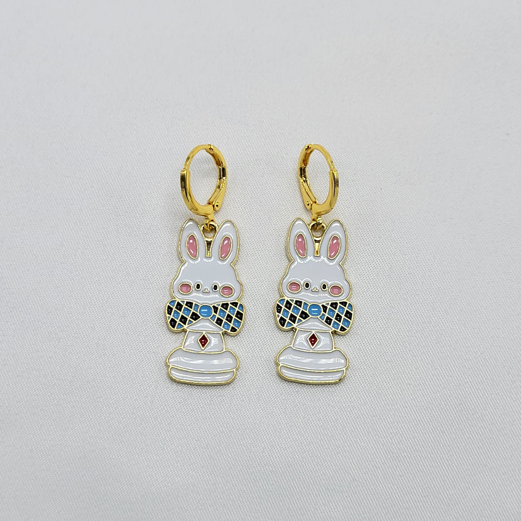 Bunny Chess Piece Huggie Earrings