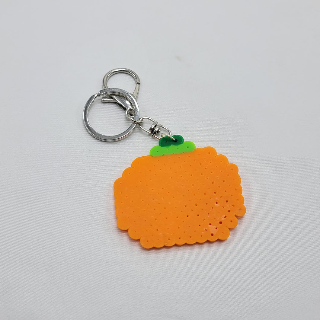 Pumpkin Perler Bead Keychain