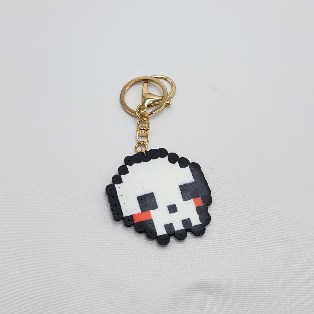 Skull Perler Bead Keychain