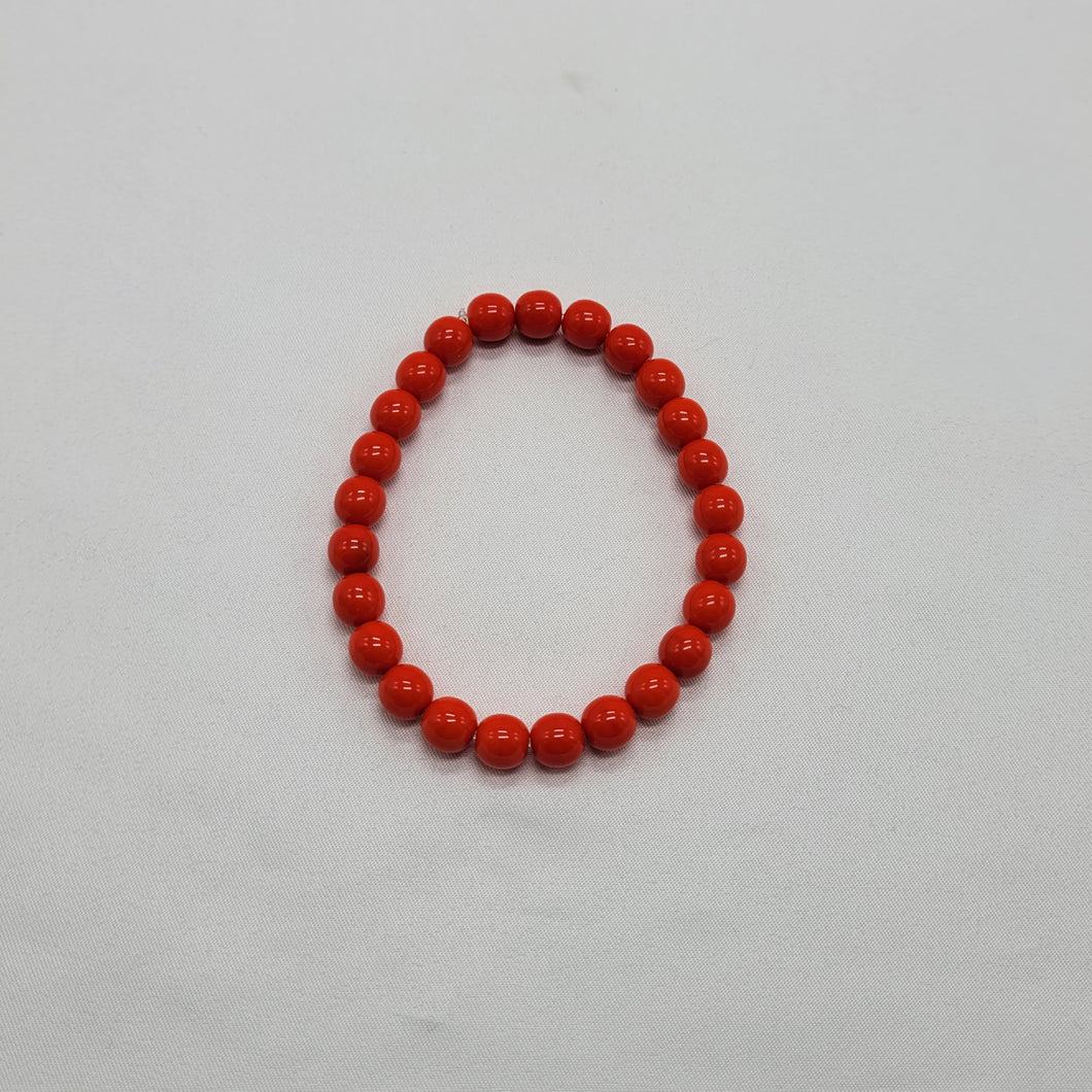 Blood Orange Druk Bead Bracelet