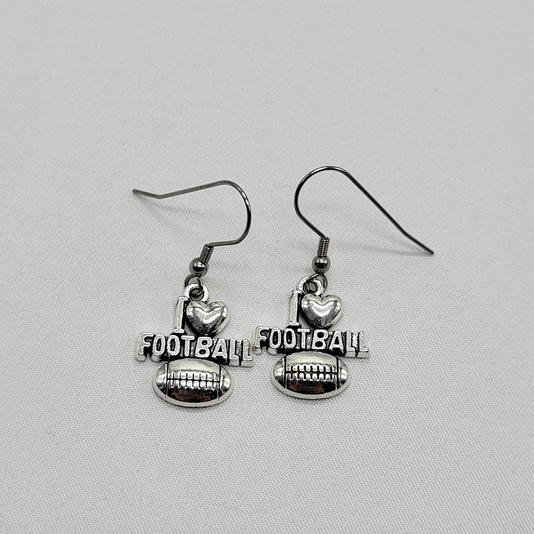 I Love Football Earrings