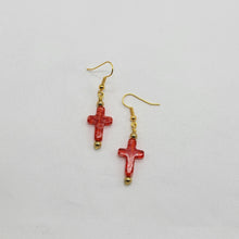 Load image into Gallery viewer, Glass Cross Earrings

