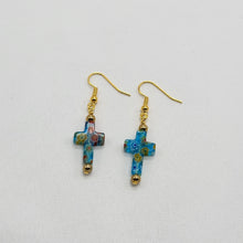 Load image into Gallery viewer, Glass Cross Earrings
