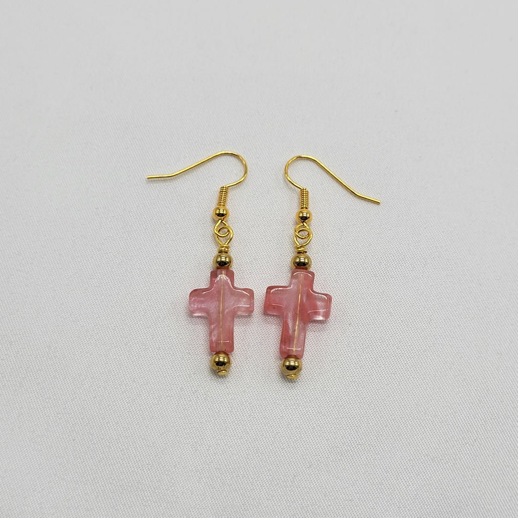 Glass Cross Earrings