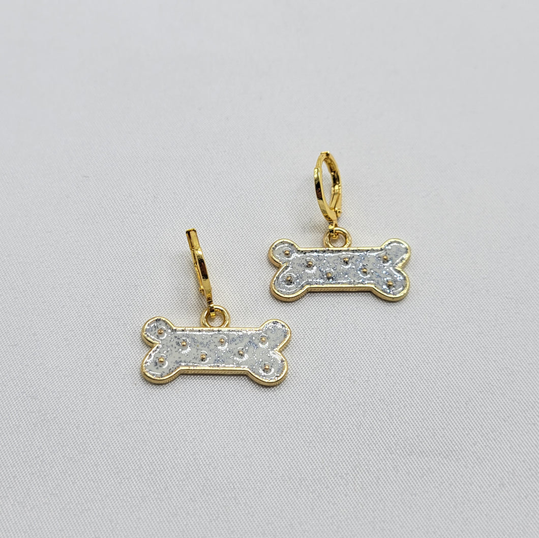 Dog Bone Huggie Earrings