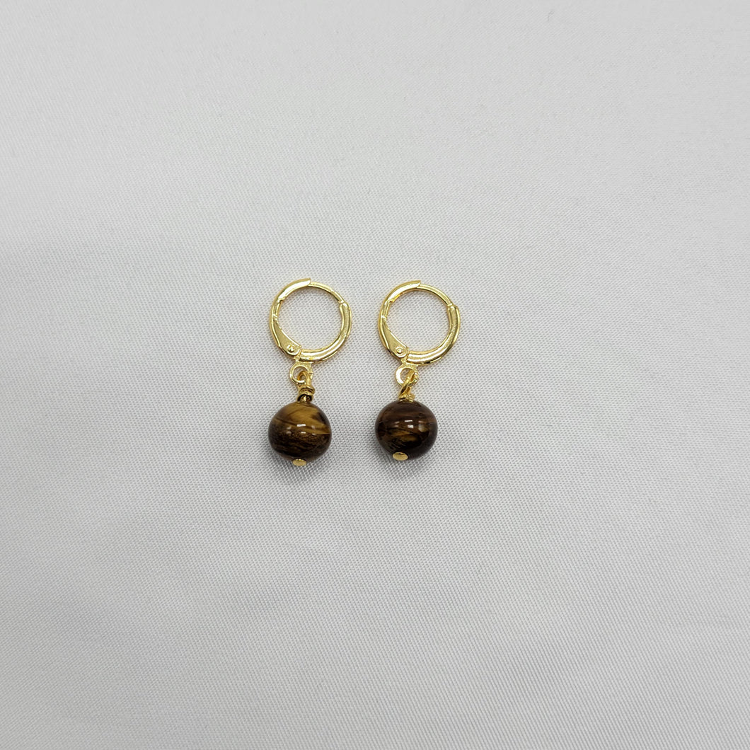 Tigereye Huggie Earrings