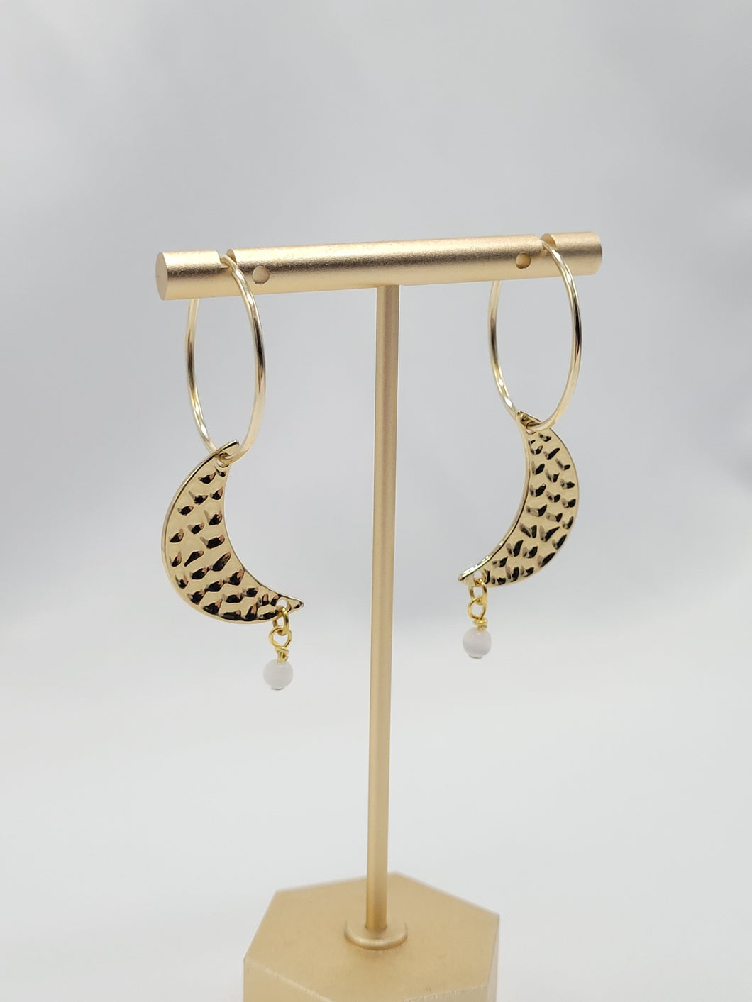 Moon Hoop Earrings