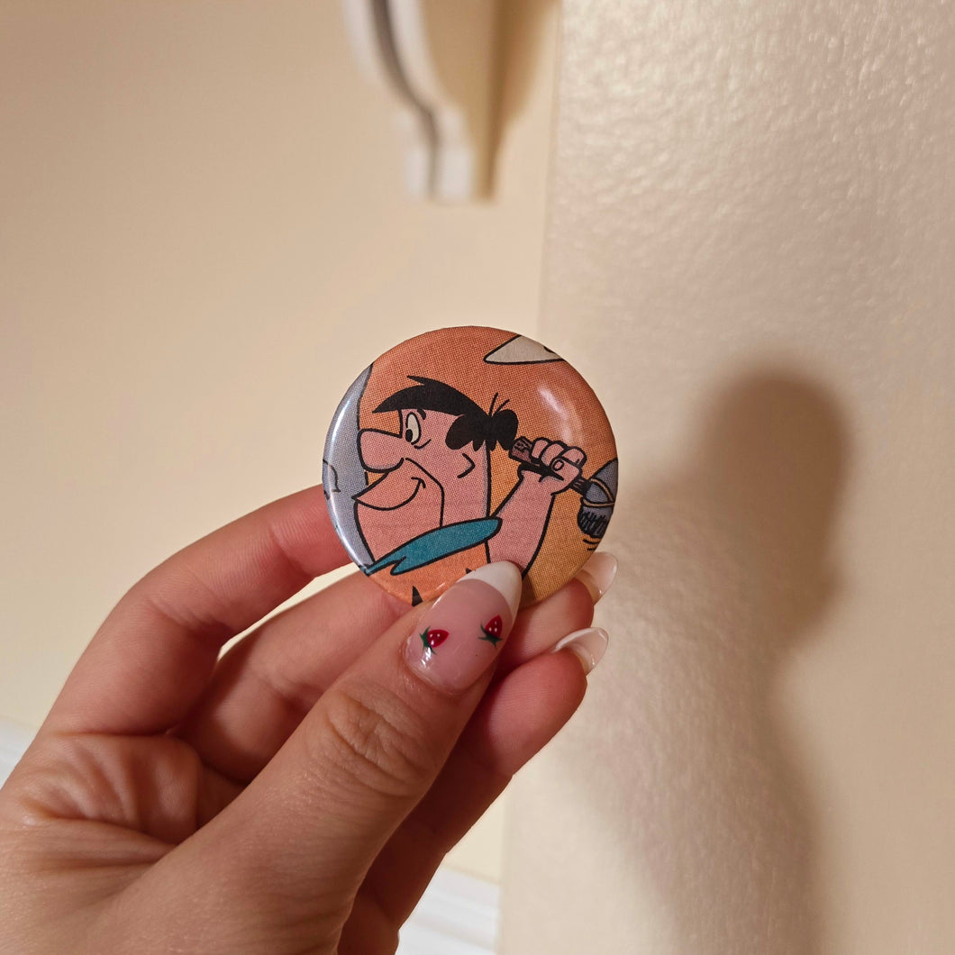 Flintstone Button Pin