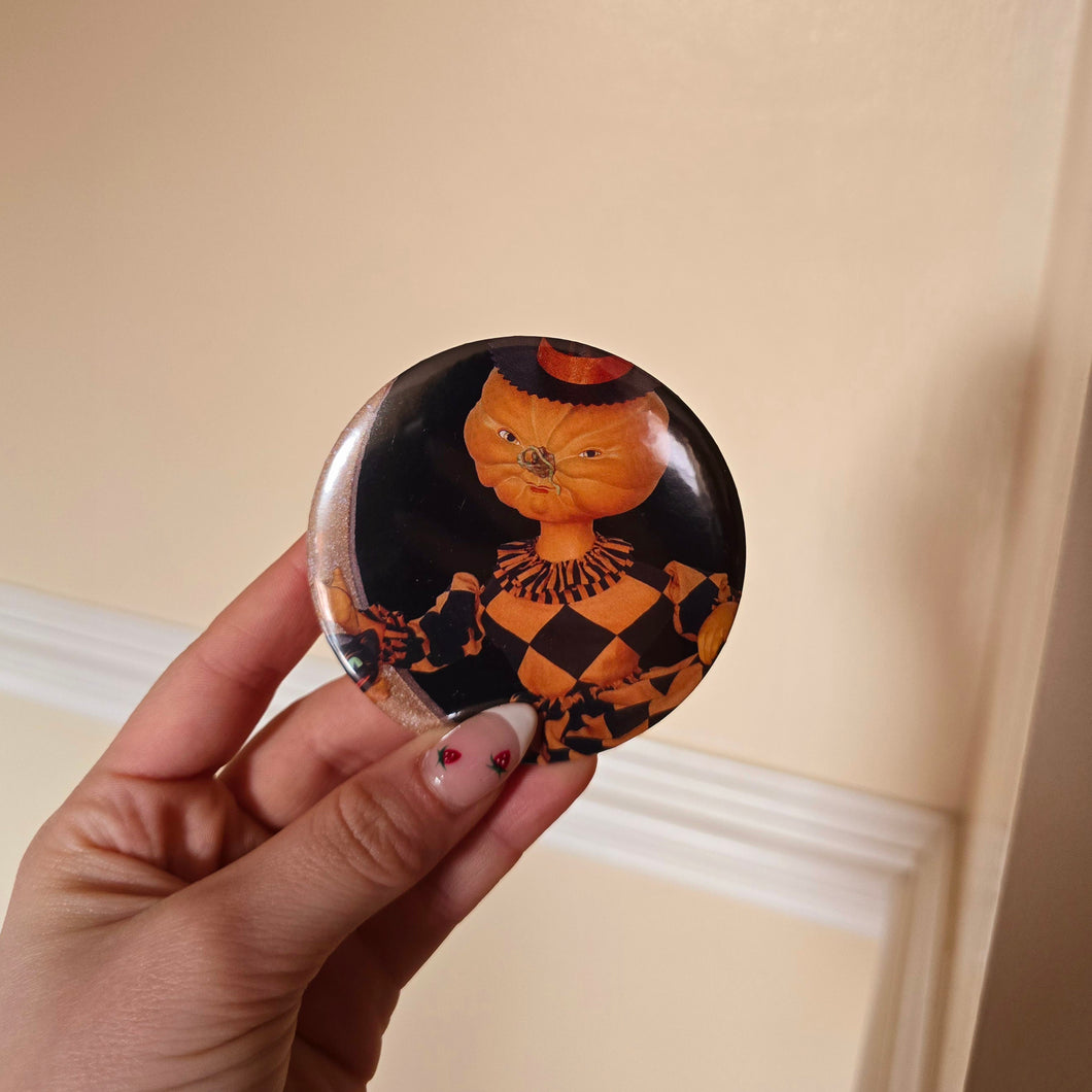 Pumpkin Doll Button Pin