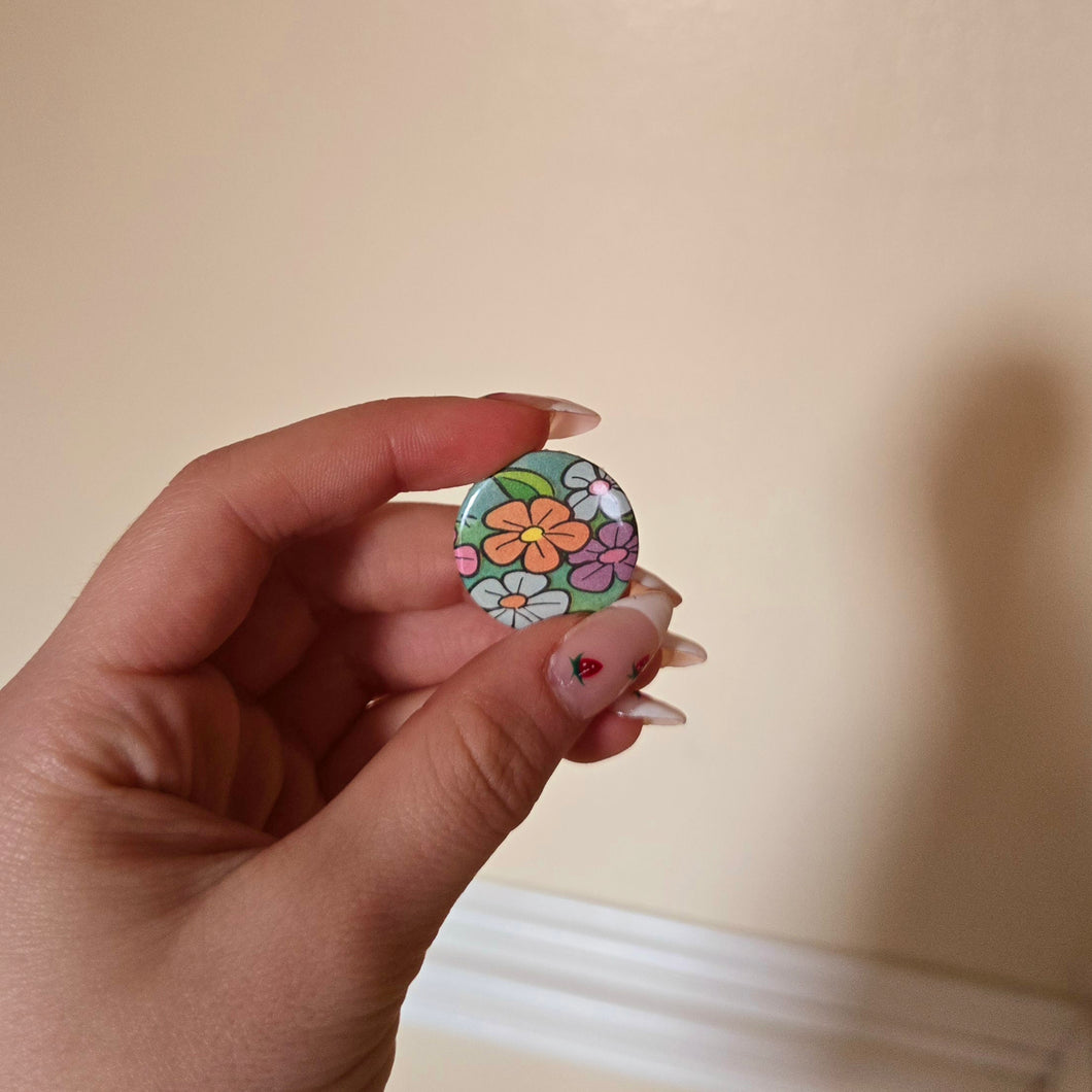 Flowers Button Pin