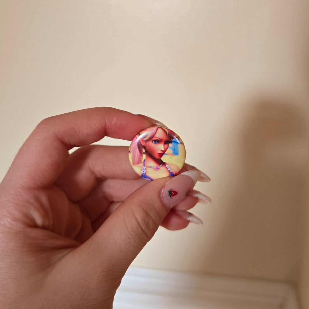 Barbie Button Pin