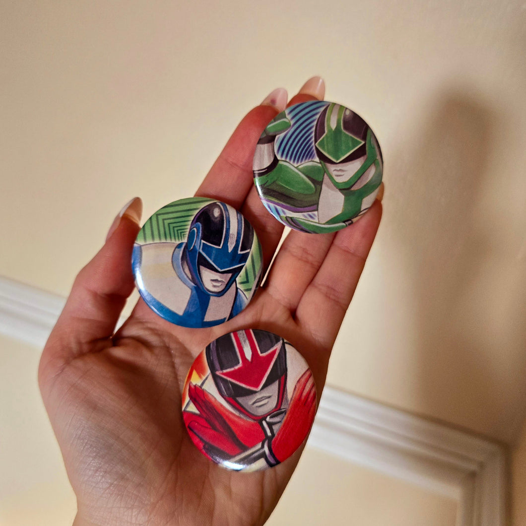 Power Ranger Button Pins