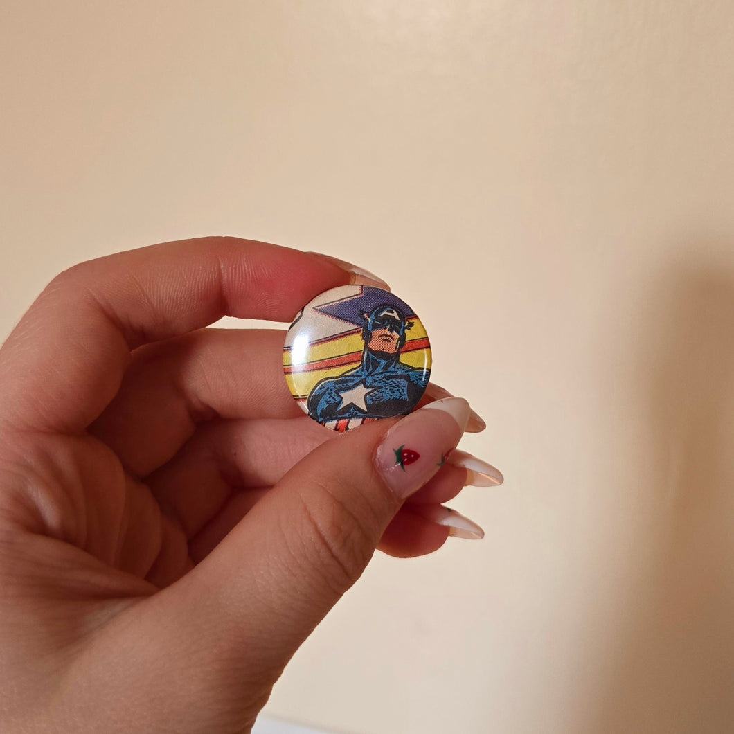 Superhero Button Pin