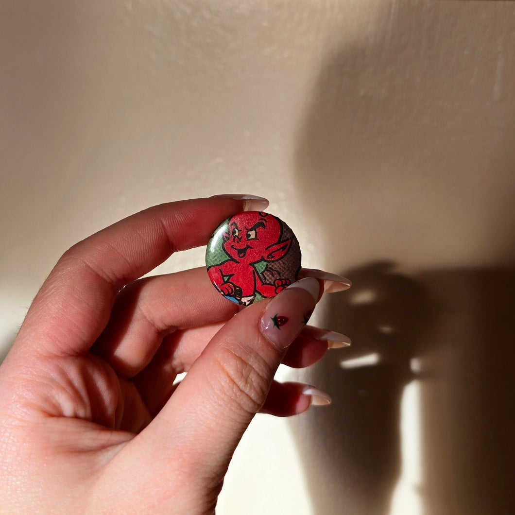 Devil Button Pin