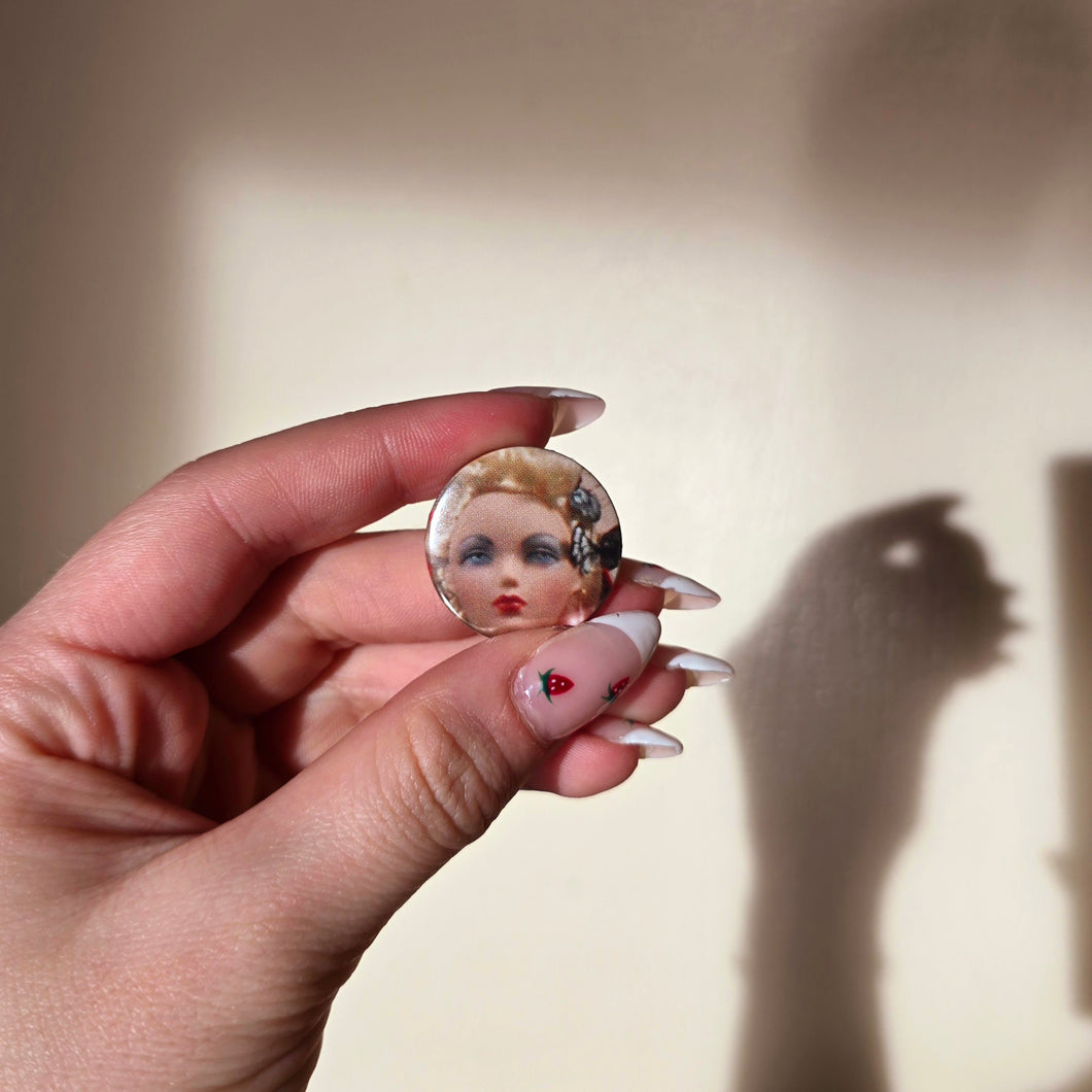 Barbie Doll Button Pin