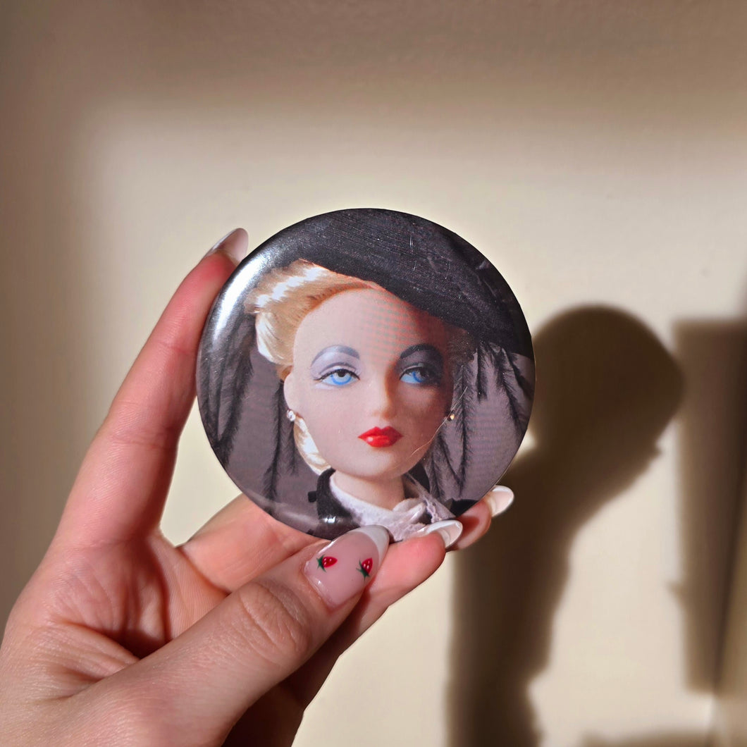 Barbie Button Pin