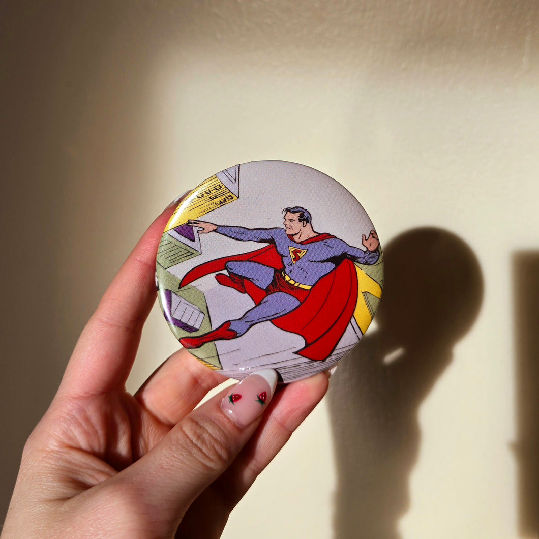 Superhero Button Pin