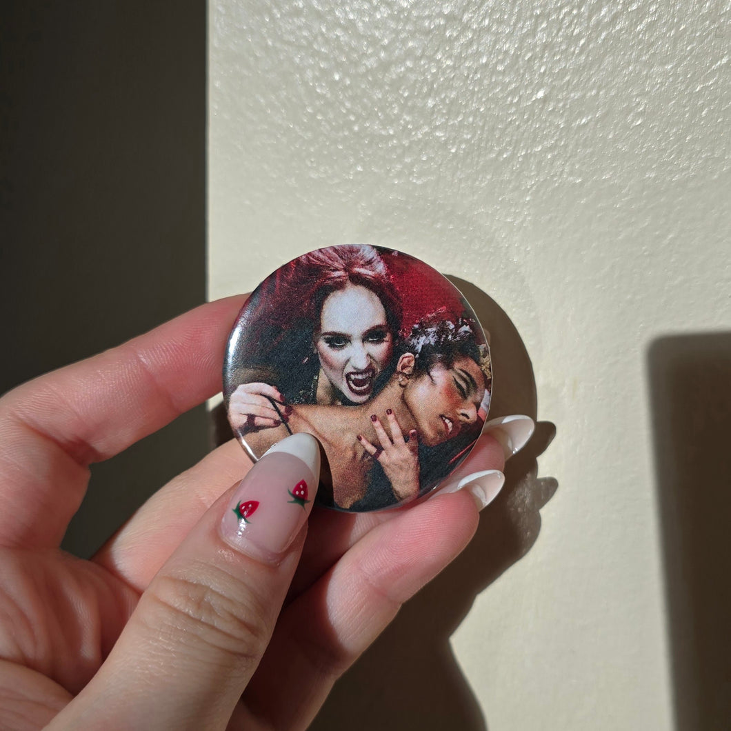 Vampire Chappell Button Pin