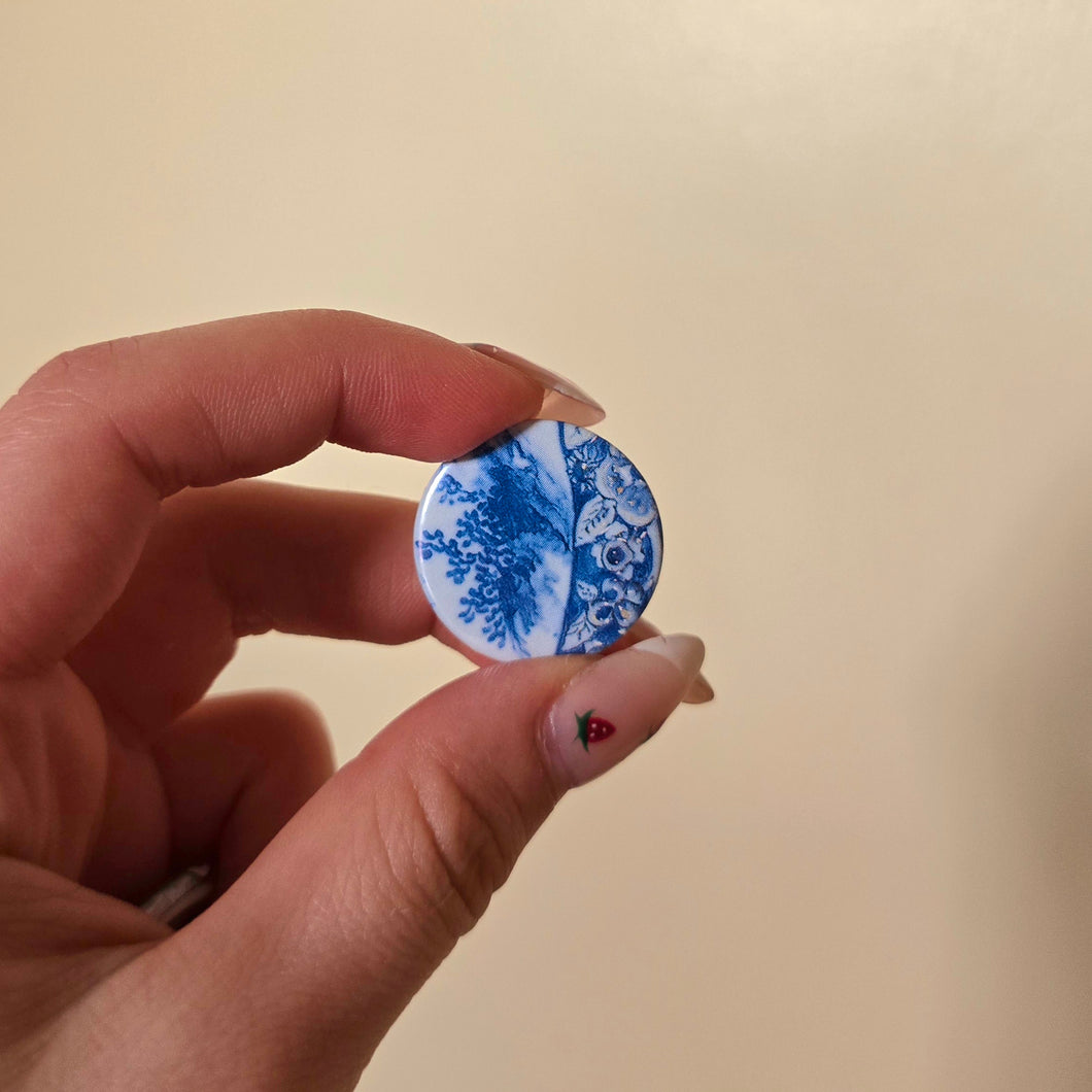 Fine China Button Pin