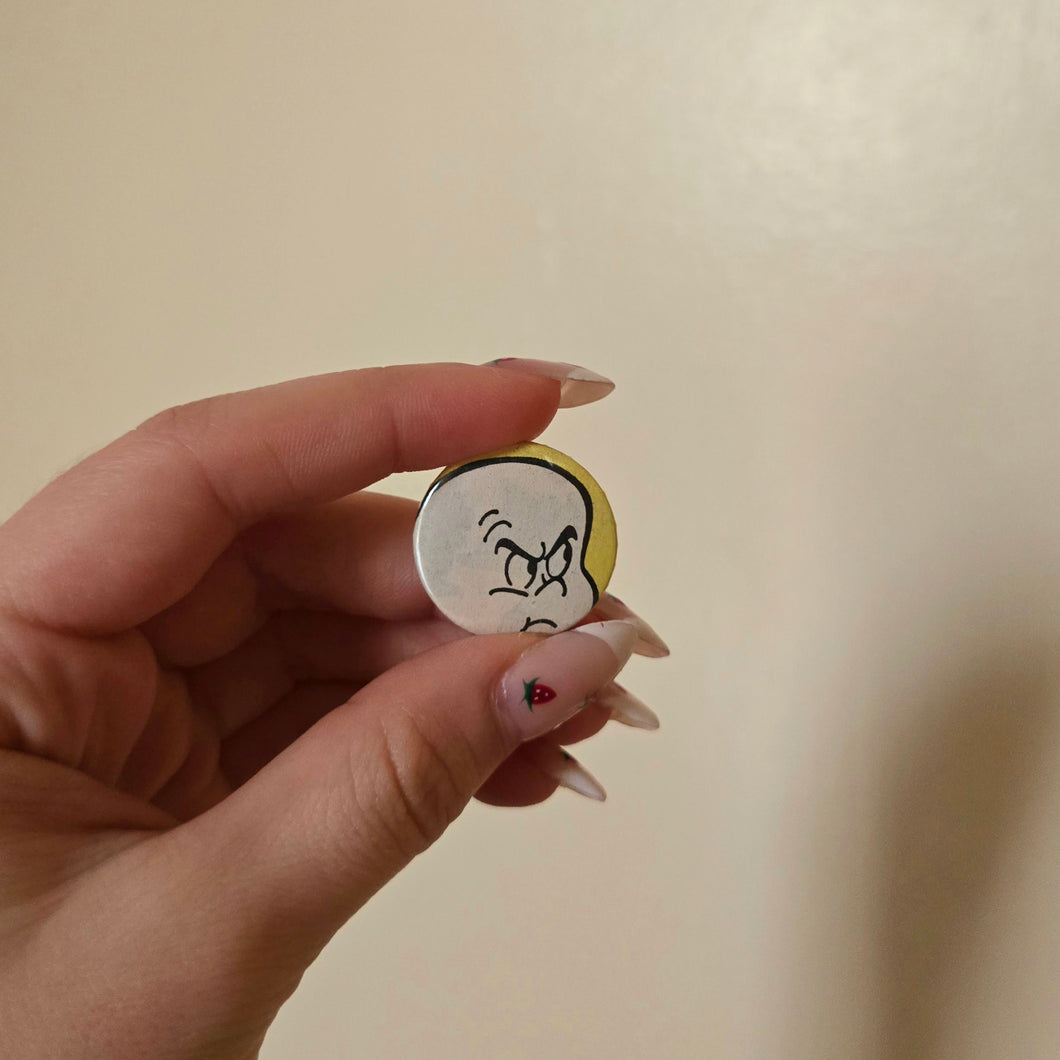 Angry Casper Button Pin