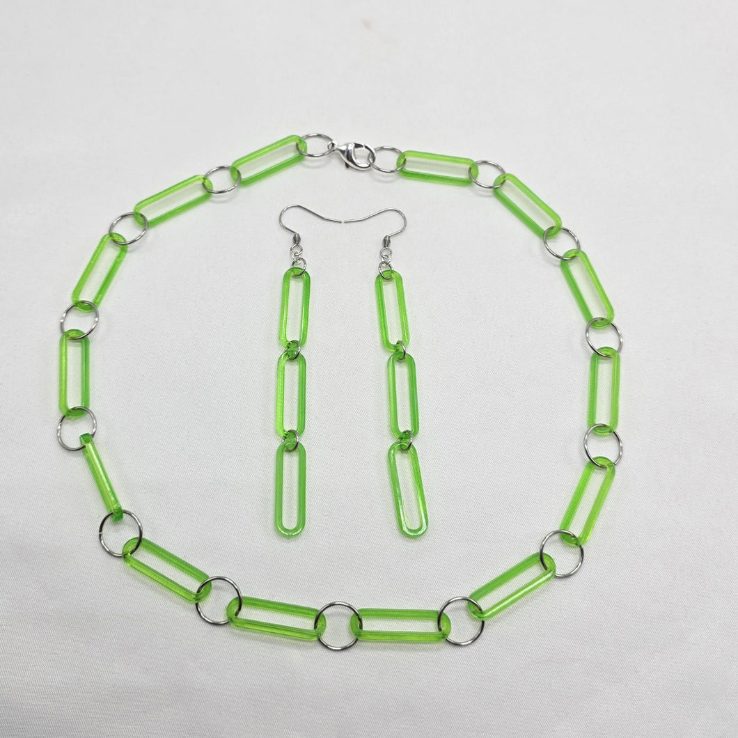 Paperclip Earring and Necklace Set