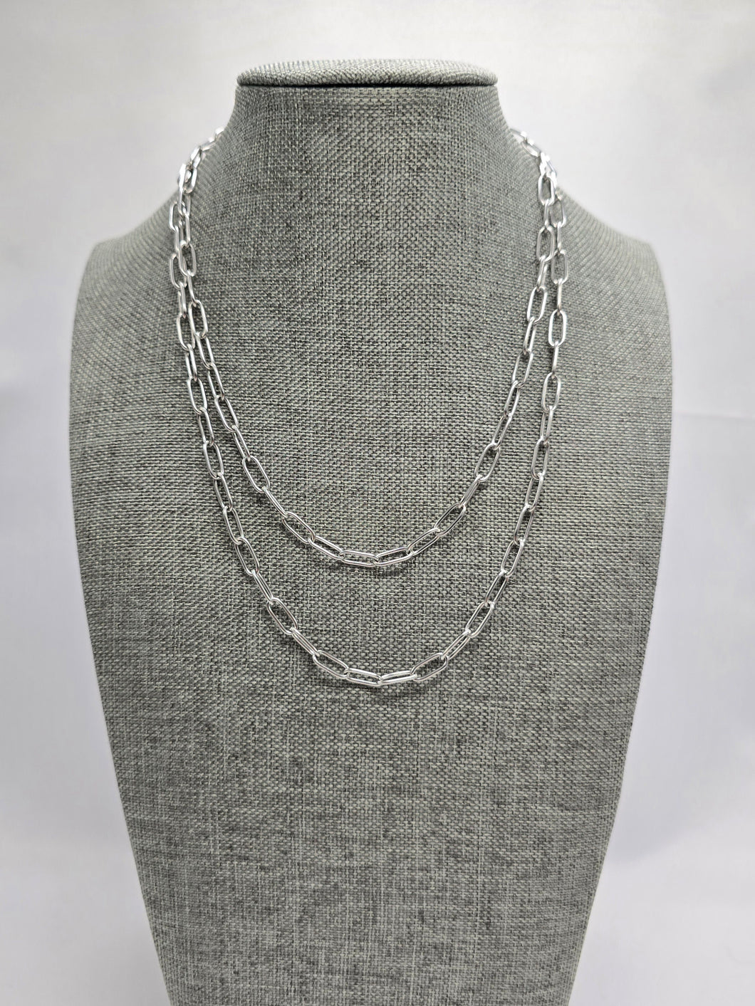 Stainless Steel Paper Clip Chain Necklace