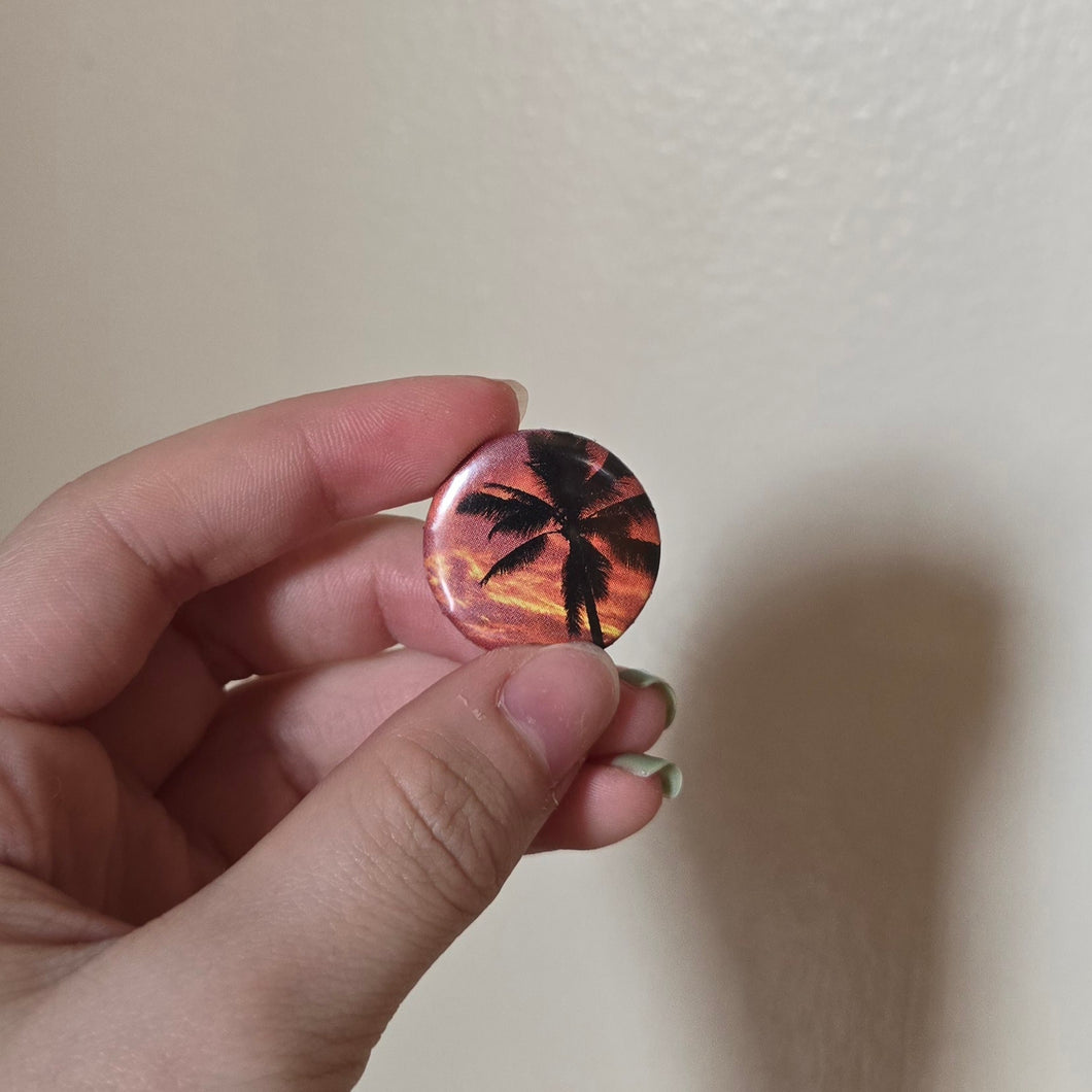Palm Tree Button Pin