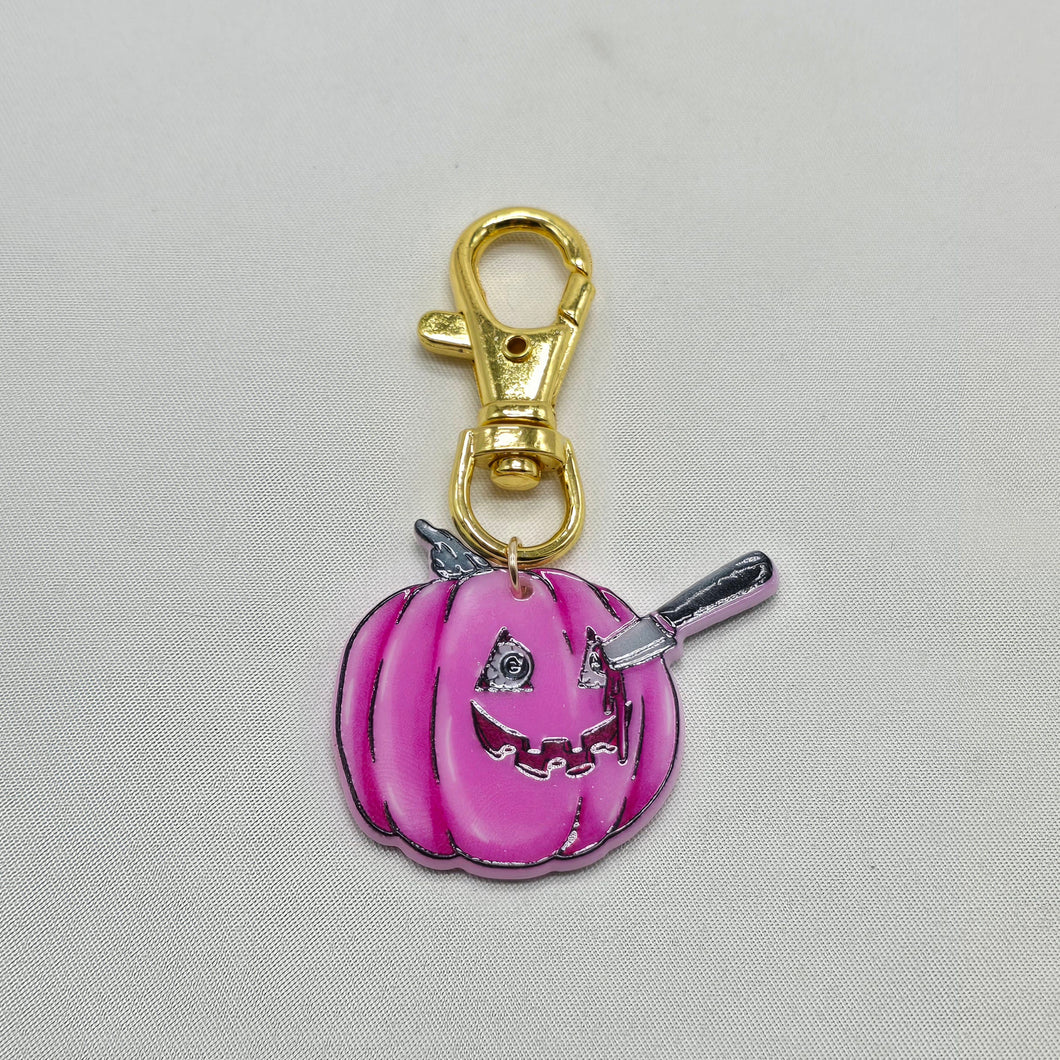 Pink Pumpkin Keychain