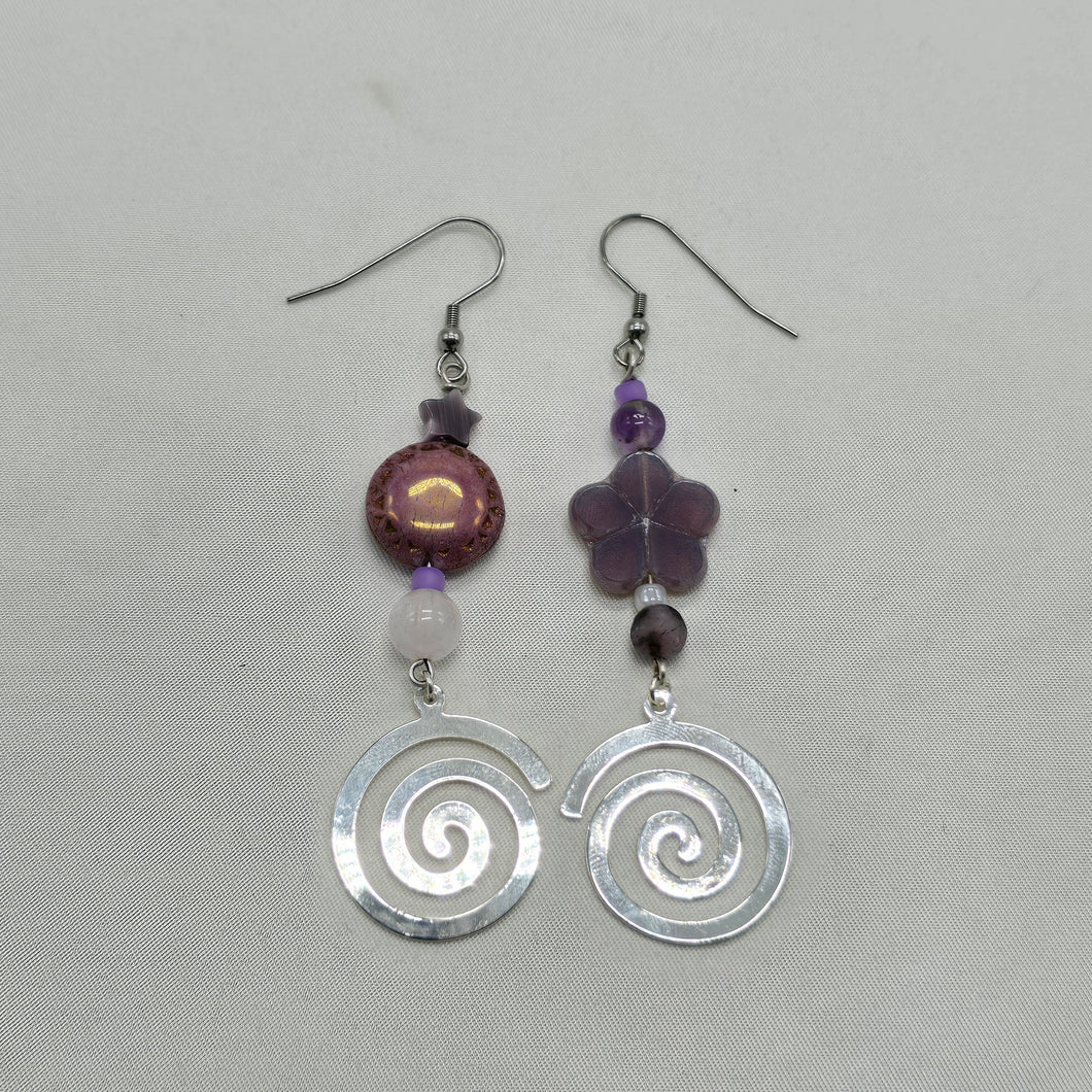 Purple Glass Earrings