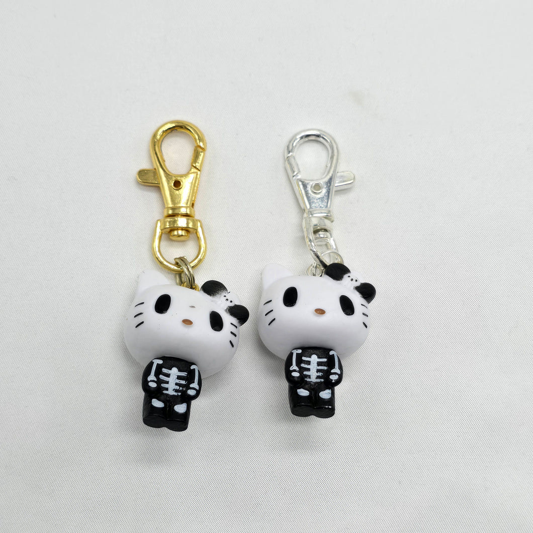 Kitty Skeleton Keychain